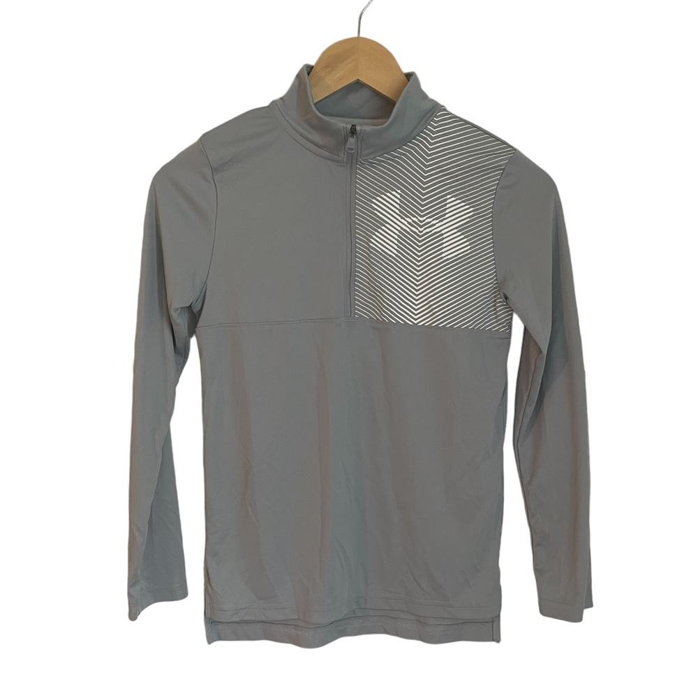 Under Armour 3/4 zip boy's youth Medium gray shirt